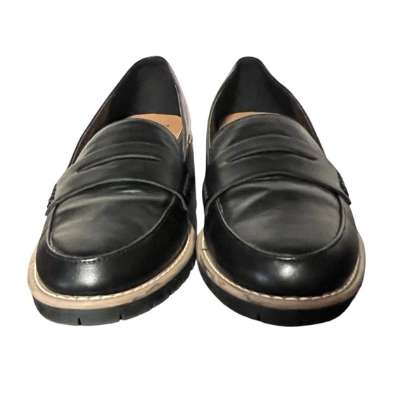 Dolce Vita Black Slip-Ons DV Crisp Penny Loafers size 8 Lug sole Academia - Picture 4 of 9